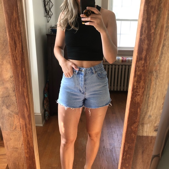 Brandy Melville Pants - Brandy Melville Light Denim High Waisted Shorts